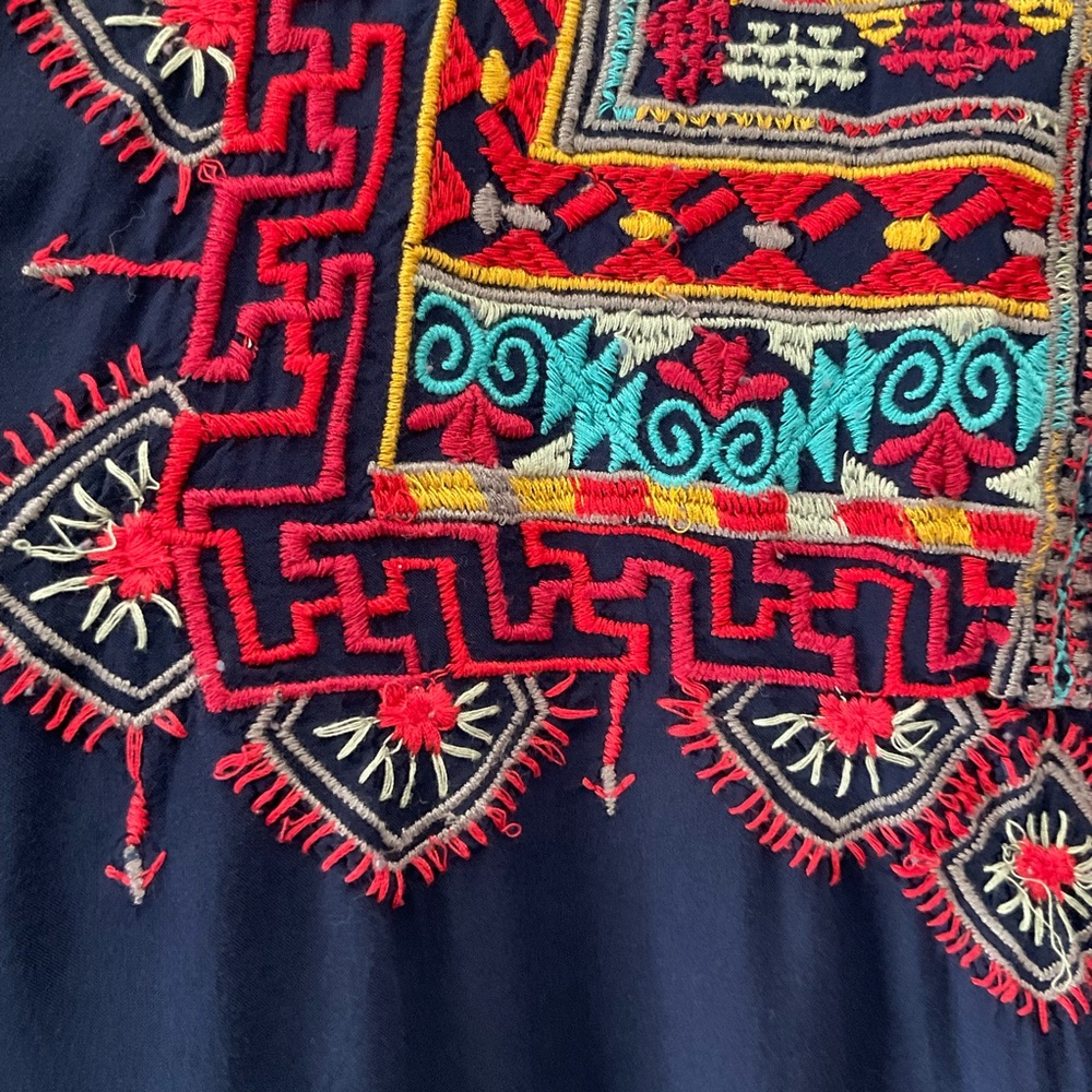 Johnny Was Biya Sucia Challis Blouse Embroidered Long Sleeve Tunic Large - Picture 14 of 15